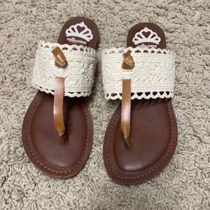 Fergie off white sandals size 6
